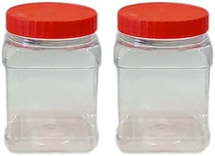 Sunpet J1500 Large Red Top Plastic Food Storage Canister Size 1500 ml, Pack of 6