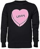 Imprimé en Europe Capzy Larry Heart Negro Jersey Sudadera Unisexo Hombre Mujer Tamaño S Black Unisex Jumper Size S