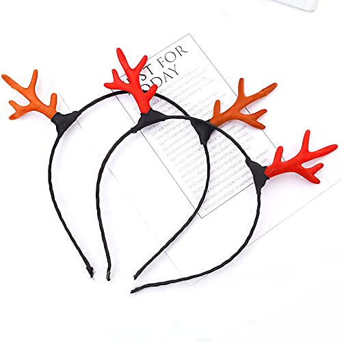 Lot de 2 bandeaux de Noël en forme de bois de cerf pour fête de Noël, accessoires pour cheveux pour femmes et filles Cover