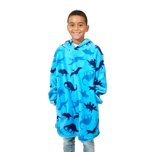 Couverture à capuche dinosaures pour rester au chaud devant la télé