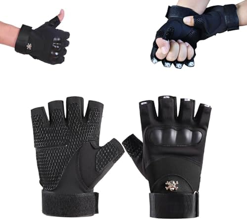 Guantes impermeables con linterna LED para hombres, mujeres y niñ...