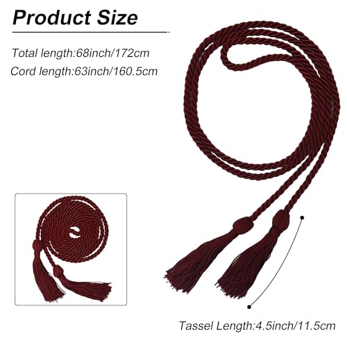 Image of GraduationMall Double Graduation Honor Cords Maroon 68 inch