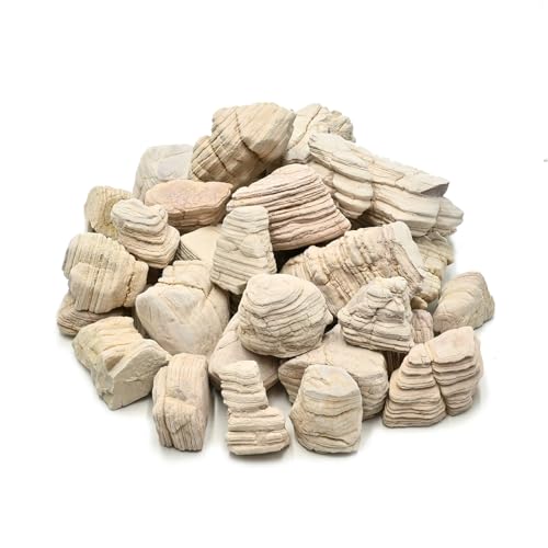 KINGRUI Natural Rocks Pagoda Stones 1-2.5 Inches Decorative Stones for Fairy Gardens,Miniature Landscaping,Bonsai,DIY Crafts,Aquariums & Reptile Terrariums-1lb