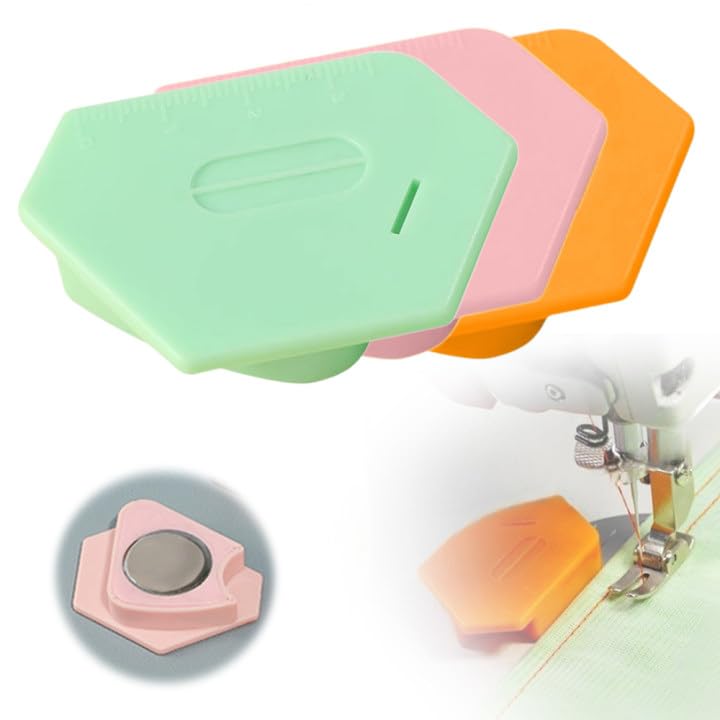 Magnetic Seam Guide for Sewing Machine, Polygonal Seam Guides, Graduated Universal Guides, Multifunctional Polygonal Seam Guides, Sewing Machine Magnetic Hemmer, Sewing Supplies & Accessories (3PCS)