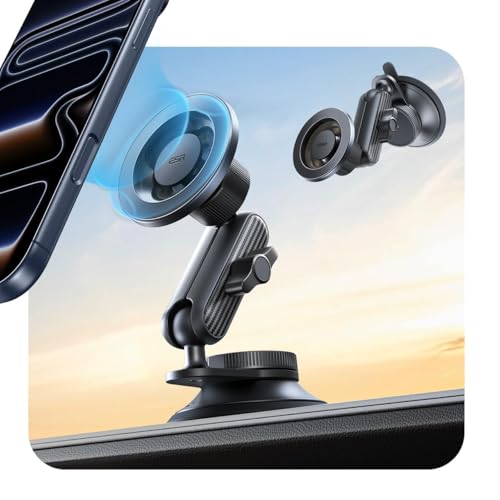 ESR OmniLock for MagSafe Car Mount, Vacuum Magnetic Car Mount, 360° Adjustable Car Magnetic Phone Holder, Suction Cup Phone Holders for Your Car, for iPhone 17/16/15/14/13/12/Samsung, All Smartphones