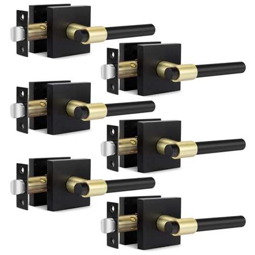 Goldenwarm black and gold passage door handles image