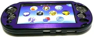 PSVITA2000用保護プラスチックxアルミ収納ケースカバー (紫色)