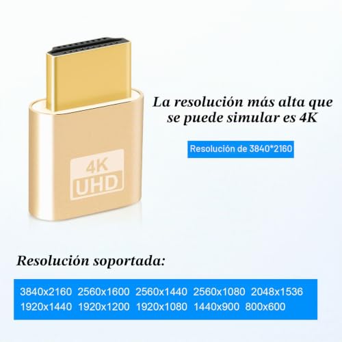Miniatura 5 de Wowfast Hdmi Dummy Plug, Hdmi Dongle Virtual Monitor Display Emulator 4k 60hz Para Windows Mac Osx Linux