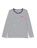 Organic Cotton Sanetta Mädchen Nordic Blue Sportives Langarm-Shirt Kidswear im blau-weißen Ringellook, 122
