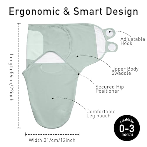 Image of GLLQUEN BABY Swaddles for Newborns 0-3 Months, Adjustable & Easy Fastener | 3-Pack, Organic Cotton Swaddle, Womb-Like Nursery Swaddling Blanket reduces startle reflex, soft and skin-friendly fabric