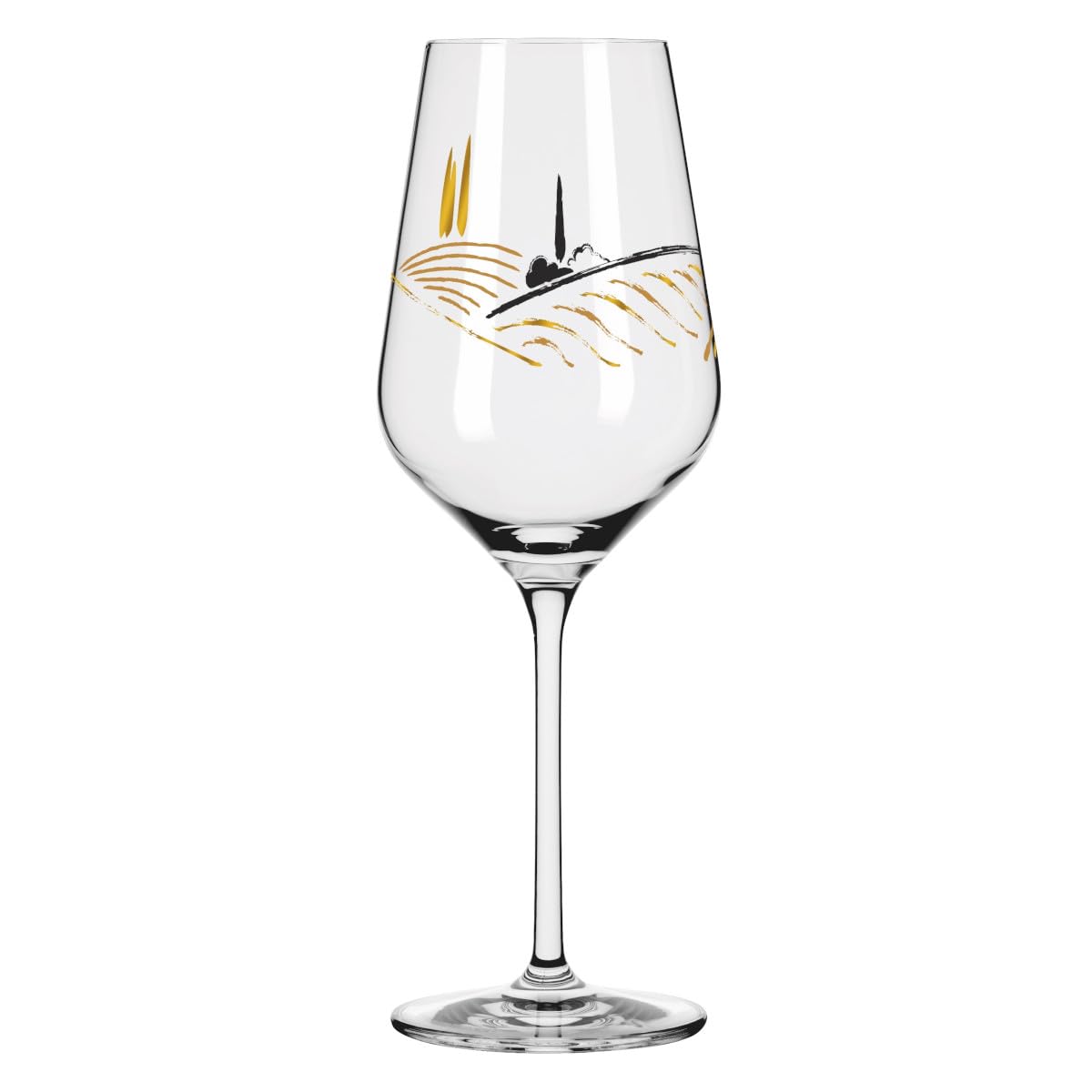RITZENHOFF 3011011 White Wine Glass 300 ml - Series Heart Crystal No. 11 - with Letter Motif in Rose Gold - Made in Germany