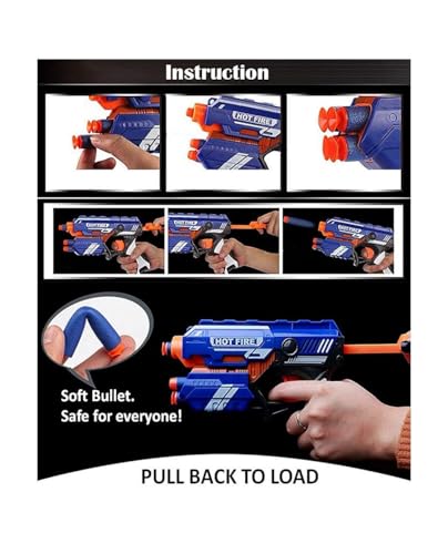 Image of Blaze Blaster Storm Hot Fire Shooting Toy Gun with 10 Soft Foam Bullets Perfect Guns for Boys Kids(HOT FIRE Gun)