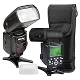 Ultimaxx TTL Flash with LCD for Nikon D7500, D500, D600, D610, D700, D750, D780, D800, D810, D850, D3100, D3200, D3300, D3400, D5100, D5200, D5500, D5600 Z30 Z5 Z6 Z6II Z6III Z7 Z7II Z8 Z9 & More