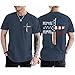 Tuislay Mens Christian Stand for The Flag Kneel for The Cross Shirt American Flag 4th of July Jesus Faith Religious T Shirts(Navy Blue,L)