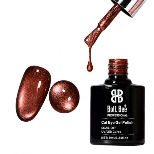 Image of Bolt Bee Silk Cat Eye Magnetic UV Gel Nail Polish 9ML- Cat Eye Effect, Long Lasting Chip Resistant Gel Polish, Professional Nail Art Gel, UV LED Lamp Cure, Smooth Shimmer Finish (CAT EYE NO. 10)