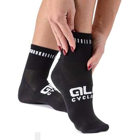 Alé Cycling Q-Skin 12cm Socks, Black/White Cover