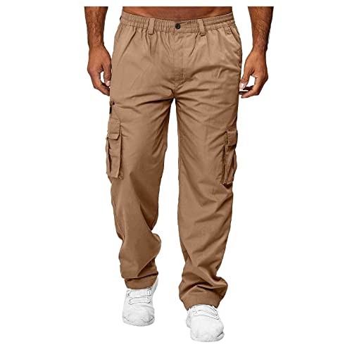 Mens Outdoor Cargo Pants Tactical Athletic Sports Joggers Sweatpants Casual Classic Fit Trousers with Multi Pockets2
