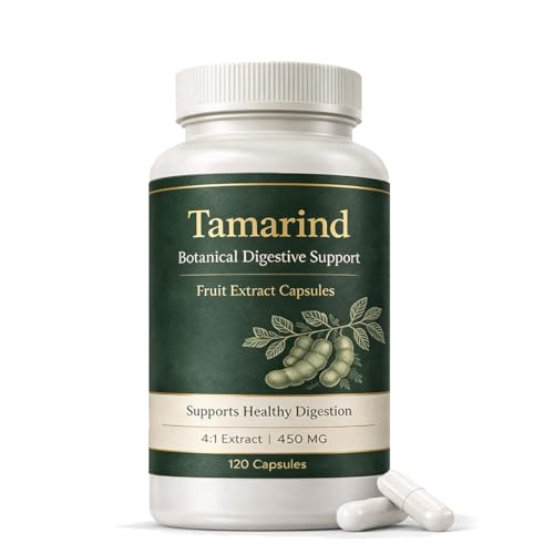 Guliqi Tamarind Seeds Supplement, Techarindo De Tamarindo, Tamarind Extract Capsules 450mg (4:1 Concentrate), Supports Healthy Digestion & Gut Comfort, Vegan, Non-GMO – 120 Capsules (120 Capsules)