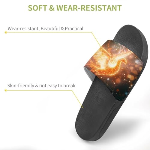 Light Swirling Phoenixes Shower Slippers for Women Men Casual Non-Slip Slide Sandals Beach Bathroom Shoes3
