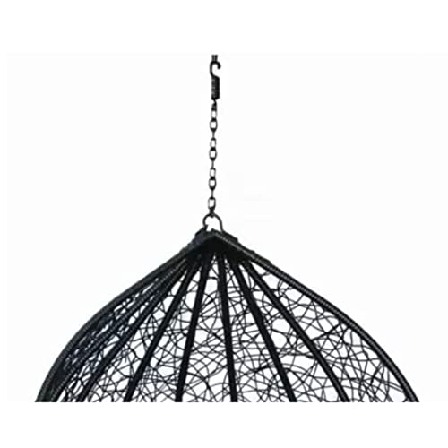 Image of Hammock Swing Chair Without Stand Hanging Swings for Indoor, Outdoor, Home, Patio, Yard, Balcony, Garden (Black Swing /Black Cushion)