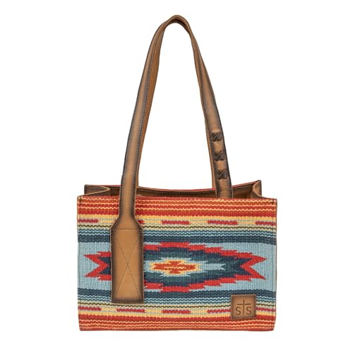 Cartera STS Ranchwear Chaynee Valley Serape Collection Ruby, de cuero, con bolsillo para portar arma oculta, doble asa, multifuncional miniatura 1