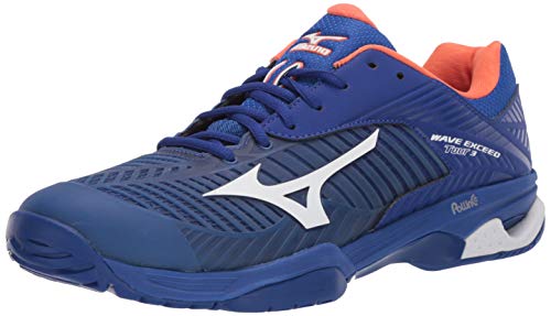 Mizuno mens Wave Exceed Tour 3 All Court Tennis Shoe, Reflex Blue-nasturium, 11.5 US
