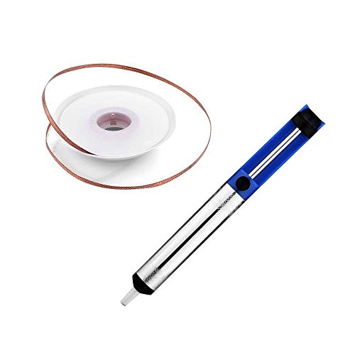 Jwqidi Herramienta para desoldar bomba con alambre trenzado desoldador (longitud 1,5 m/ancho...