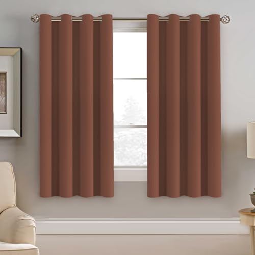 Image of H.VERSAILTEX Blackout Curtain for Bedroom Thermal Insulated Window Treatment Curtain Extra Long 63 inch Length Energy Saving Solid Grommet Top Blackout Drape, One Panel, Washed Spice, 52 inch W x 63 inch L