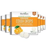 Herbion Naturals zuckerfreie Hustentropfen mit natürlichem Orangengeschmack, natürliches Orange, 6 Stück, (18 Stück pro Packung) (insgesamt 108 Stück) Lutschtabletten