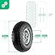 MOOVMOOV Pannensicheres Rad 4.10/3.50-4 (x2) Bohrung für Achse 20mm - Nabe zentriert 75mm - Für Sackkarren, Schubkarren, Wagen usw. - Inklusive Sicherungsring + Selbstsichernde Kappe