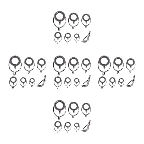 Juego de 7 anillos de pesca de tamaño mixto para reparación de caña de pescar, guías de ojos, anillos de pesca