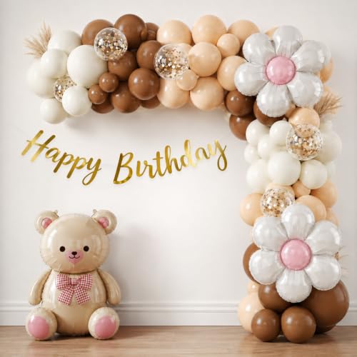 Image of Teddy Bear Theme Birthday Balloon Decoration Kit, Pack of 49 pcs