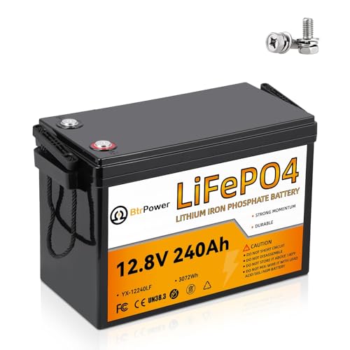 Image of 12V 240Ah Lithium Battery LiFePO4 Deep Cycle Battery,100A BMS,4000+ Cycles,Perfect for RV, Home Storage,Marine,Solar Power System and Outdoor Camping.