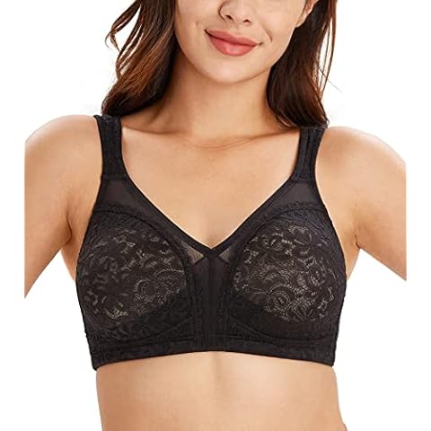 DotVol Wirefree Comfort Lace Bra for Large Busts Cover