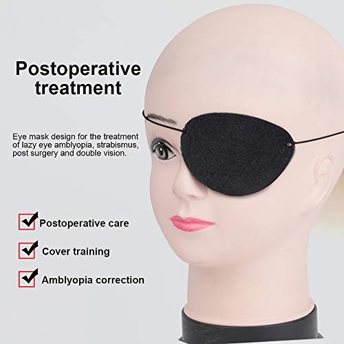 Ygdz Eye Patch, 12Pcs Soft Felt Eye Patches For Adults Kids, Adjustable Single Eye Mask For Lazy Eye, Black #TOP3
