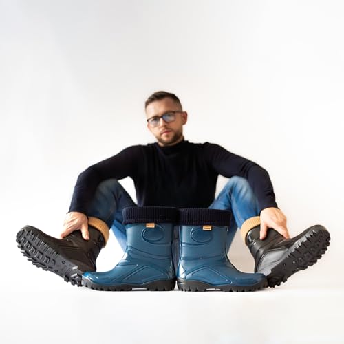 3Kamido GoTherm Gummistiefel mit einem Innenschuh aus natürlicher Wolle, sehr komfortabel und sehr warm, aus PVC, mit rutschfester Sohle, wasserdicht und für Jugendliche und Erwachsene geeignet