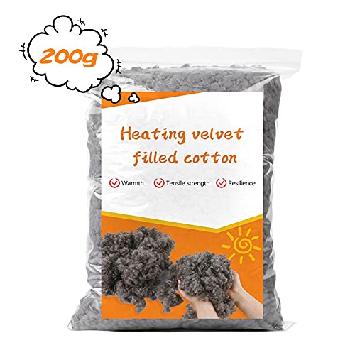 7.05oz Premium Polyester Fiber, Heat Polyester Filling, Polyester Fiber Fill, High Resilience Stuffing, Fiber Stuffing for Re-Stuffing Pillows, Quilts, Pouf, Toys, DIY Crafts (200g)