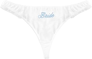 White Ruffle Bride Thong, S/M/L | Embroidered Underwear, Bridesmaid Gift, Bridal Shower Lingerie, Outfit Accessory