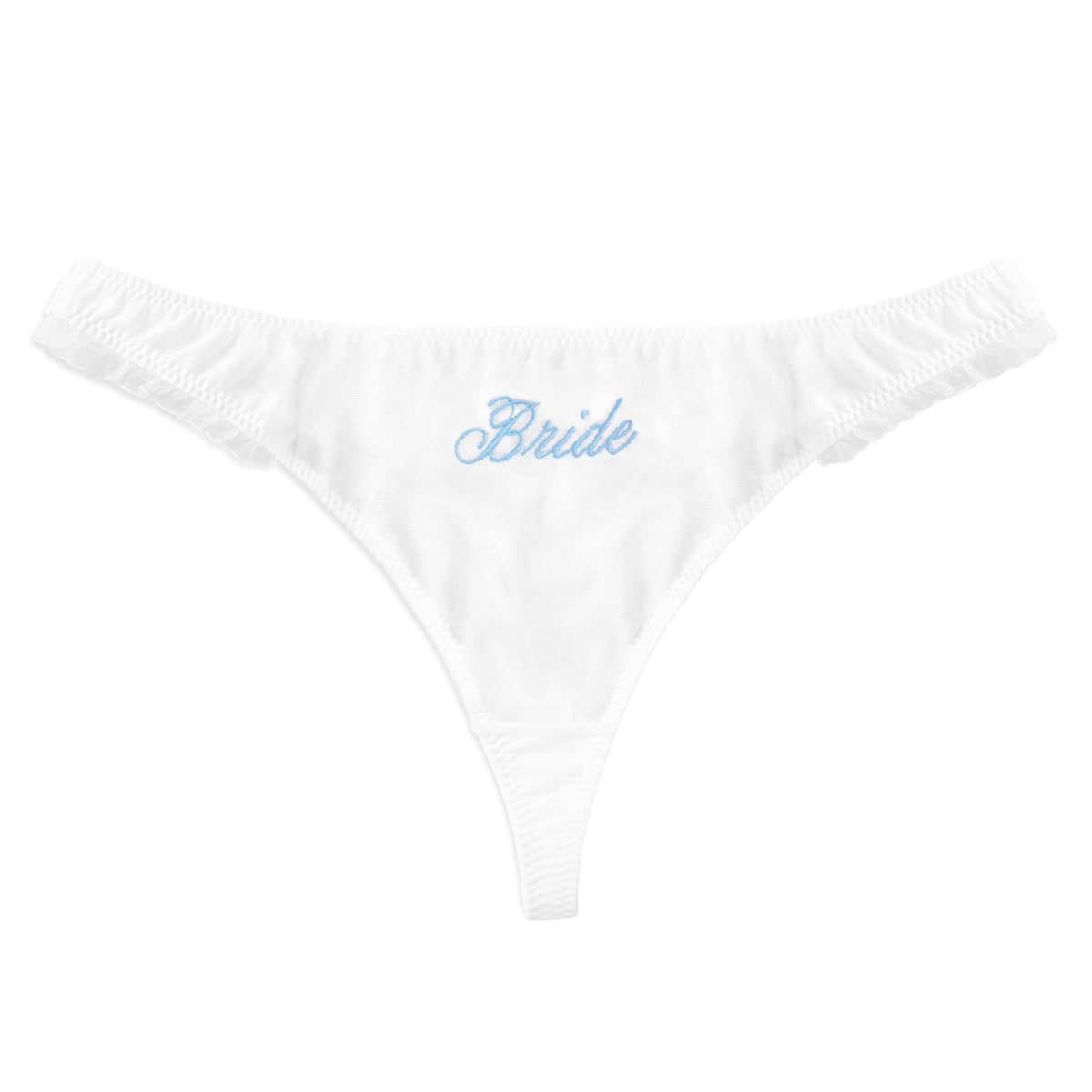 xo Fetti White Ruffle Bride Thong S M L Embroidered Underwear Bridesmaid Gift Bridal Shower Lingerie Outfit Accessory