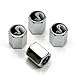 Ford Chrome Mustang GT Black Coiled Snake Tire Stem Valve Caps