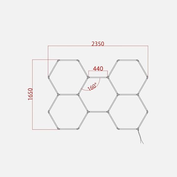 Hexagon LED Lights, 5 Grids DIY led Honeycomb Ceiling Light, 6500K Ultra Bright for Car Detailing Garage Workshop Retail Light Honeycomb