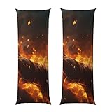 Kuilepa Cool Fire Man Print Body Pillow Cover with Zipper Closure, Cozy Fuzzy Fleece Body Pillow Case Cover 20 X 54 Inches,Long Body Pillow Pillowcase (Pillow Not Included)