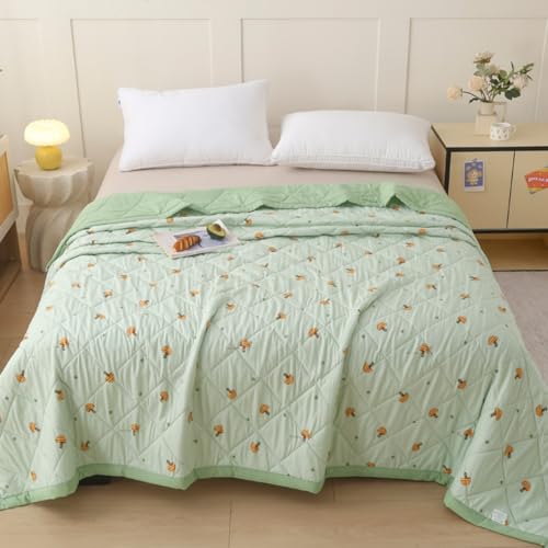 Edredon verano de microfibra Highdi colcha ligera reversible verde 200x230cm para cama doble 2