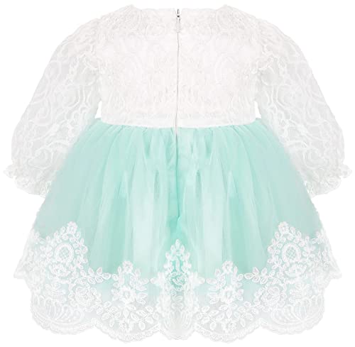 Taffy Baby Girl Newborn Lace Long Sleeve Princess Dress Gown 6 Piece Deluxe Set 0-3 Months Mint #TOP3