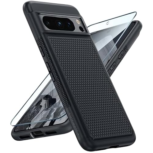 FNTCASE for Google Pixel 8 Pro Case: Dual Layer Non Slip Black