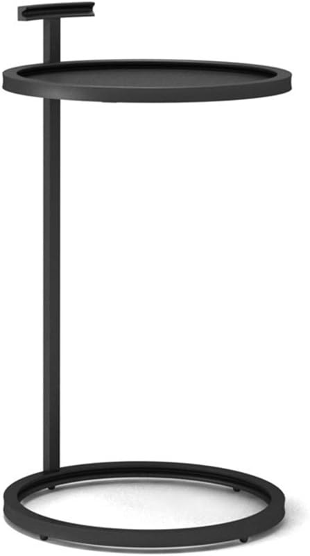 Sofa Side Table Iron Structure, Bedside Table with Stable Base, End Table Height 70cm, Easy to Move, Rounded Corner Design, for Living Room,B