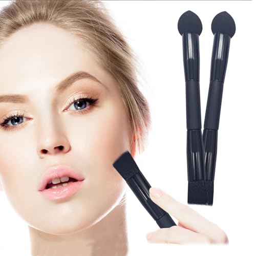 2Pack 2in1 Ansatzpuder-Pinsel zum präzisen Auftragen & Verblenden von Ansatzpuder am Haaransatz,Pinsel zum präzisen Auftragen & Verblenden von Ansatzpuder am Haaransatz