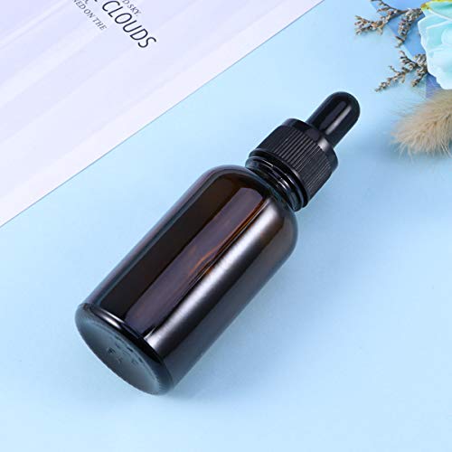 Beaupretty 30 ml frascos de óleo essencial redondos Boston frasco de âmbar recarregável com conta-go