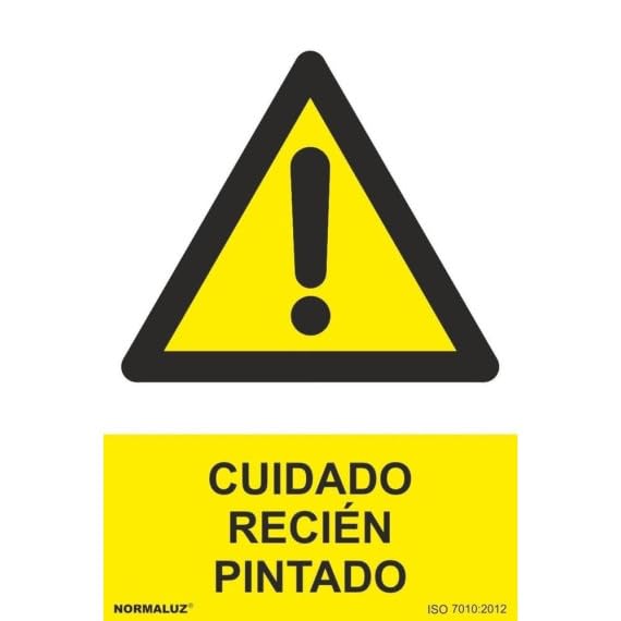 Señal de advertencia Cuidado recién pintado, con tintas UV SEKURECO