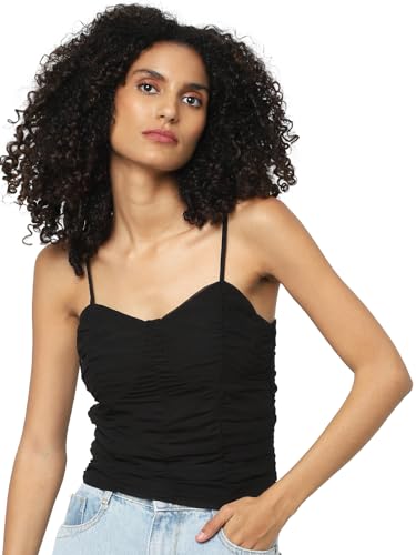 Image of ONLY Fitted Rouche Detail Crop Top